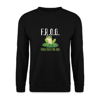 Frog Lover Amphibian Herpetologist Cute Fully Rely - Unisex Pullover - Schwarz - Vorne - Alina (178cm) & Michal (187cm)