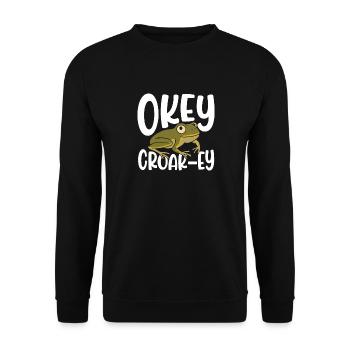 Herpetologist Amphibian Frog Enthusiast Cute Okey - Unisex Sweatshirt - black - Front - Alina (178cm) & Michal (187cm)