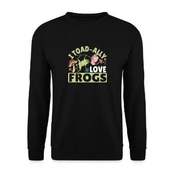 Amphibian Herpetologist Funny Cute I Toadally Love - Unisex Sweatshirt - black - Front - Alina (178cm) & Michal (187cm)