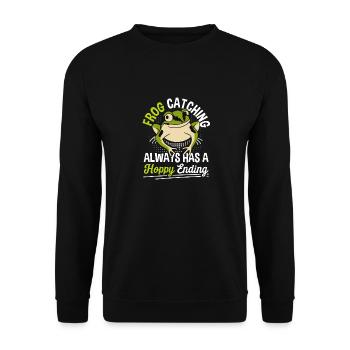Frog Catching a toujours une fin houblonnée Drôle de crapaud - Sweat-shirt Unisexe - noir - Devant - Alina (178cm) & Michal (187cm)