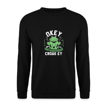Herpétologiste Grenouille Éventail Crapaud Amphibien Okey Croakey - Sweat-shirt Unisexe - noir - Devant - Alina (178cm) & Michal (187cm)