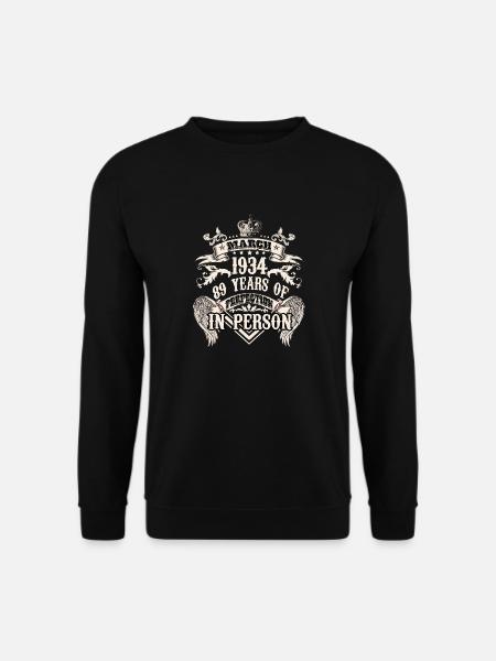 89 anniversaire vintage hommes 1934 vintage légende - Sweat-shirt Unisexe - noir