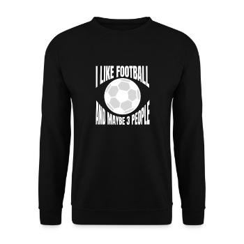 Fußballmannschaft Fußballspieler Fußballdesign - Unisex Pullover - Schwarz - Vorne - Alina (178cm) & Michal (187cm)