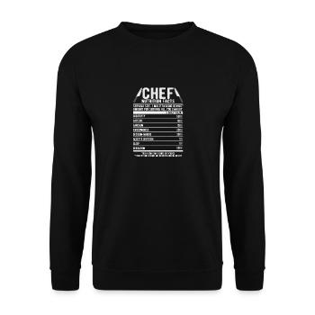 Chef Informations nutritionnelles Drôle Chef Chef - Sweat-shirt Unisexe - noir - Devant - Alina (178cm) & Michal (187cm)