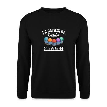 Cardio Drumming Gym Fitness Class Workout - Unisex Sweatshirt - black - Front - Alina (178cm) & Michal (187cm)
