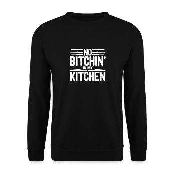 There's no grumbling in my kitchen Funny - Unisex Sweatshirt - black - Front - Alina (178cm) & Michal (187cm)