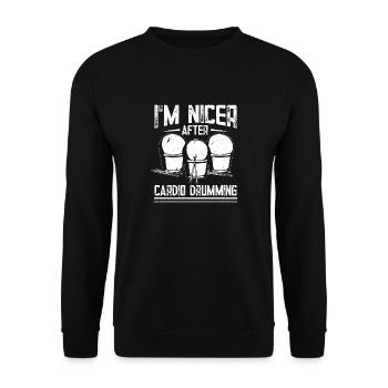 Cardio Drumming Fitnessstudio Fitnesskurs Workout - Unisex Pullover - Schwarz - Vorne - Alina (178cm) & Michal (187cm)