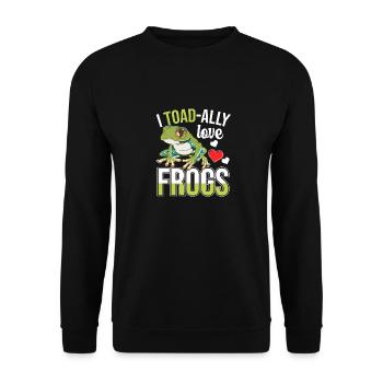 Cute I Toadally Love Frogs Amphibian Toad Herpetol - Unisex Sweatshirt - black - Front - Alina (178cm) & Michal (187cm)