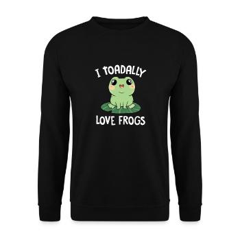 Amphibian Cute I Toadally Love Frogs Toad Herpetol - Unisex Sweatshirt - black - Front - Alina (178cm) & Michal (187cm)