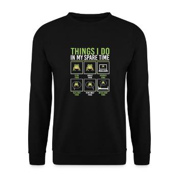 Frog Toad Herpetologist Funny Things I Do In My Sp - Unisex Sweatshirt - black - Front - Alina (178cm) & Michal (187cm)
