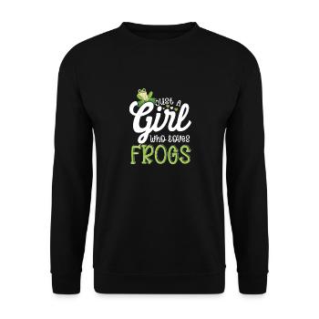 Herpétologiste Amphibien juste une fille qui aime la grenouille - Sweat-shirt Unisexe - noir - Devant - Alina (178cm) & Michal (187cm)