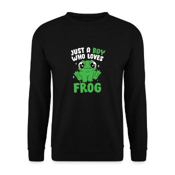 Hommes Crapaud Amphibien Herpétologiste Juste un garçon qui Lo - Sweat-shirt Unisexe - noir - Devant - Alina (178cm) & Michal (187cm)