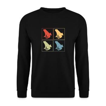 Retro Frog Lover Herpetologist Toad Vintage - Unisex Sweatshirt - black - Front - Alina (178cm) & Michal (187cm)