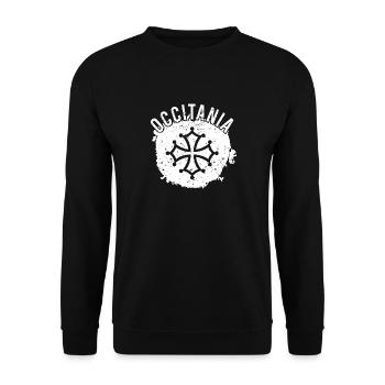Occitania Frankreich Okzitanien Okzitanisch - Unisex Pullover - Schwarz - Vorne - Alina (178cm) & Michal (187cm)