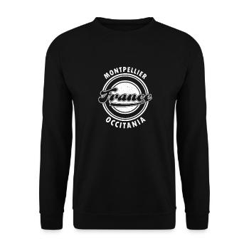 Montpellier France Occitania Frankreich Okzitanien - Unisex Pullover - Schwarz - Vorne - Alina (178cm) & Michal (187cm)