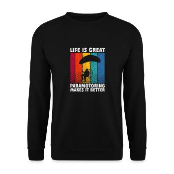 Paramoteur Parapente motorisé - Sweat-shirt Unisexe - noir - Devant - Alina (178cm) & Michal (187cm)