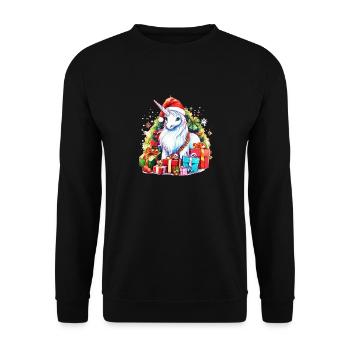 Unicorn Christmas Party - Cute Unicorn Christmas D - Unisex Sweatshirt - black - Front - Alina (178cm) & Michal (187cm)
