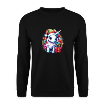 Adorable Licorne de Noël, Design de licorne magique - Sweat-shirt Unisexe - noir - Devant - Alina (178cm) & Michal (187cm)