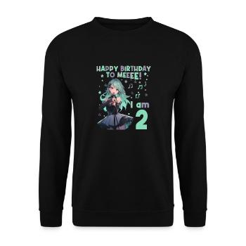 Anime Mandga K-Pop KPop Girl 2nd Birthday - Unisex Sweatshirt - black - Front - Alina (178cm) & Michal (187cm)