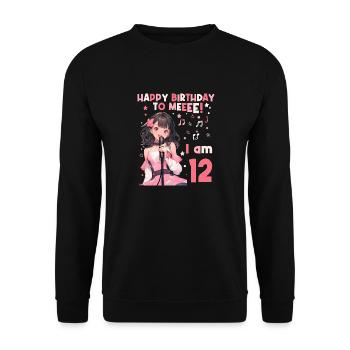 Anime Mandga K-Pop KPop Fille 12e anniversaire - Sweat-shirt Unisexe - noir - Devant - Alina (178cm) & Michal (187cm)