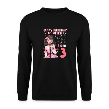 Anime Mandga K-Pop KPop Girl 3rd Birthday - Unisex Sweatshirt - black - Front - Alina (178cm) & Michal (187cm)
