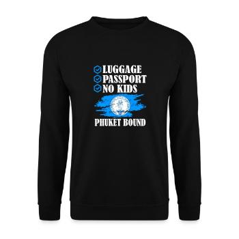 Luggage Passport No Kids Phuket Bound Holiday Trip - Unisex Sweatshirt - black - Front - Alina (178cm) & Michal (187cm)