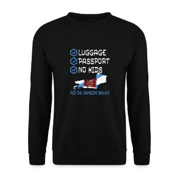 Luggage Passport Rio De Janeiro Bound Holiday Trip - Unisex Sweatshirt - black - Front - Alina (178cm) & Michal (187cm)