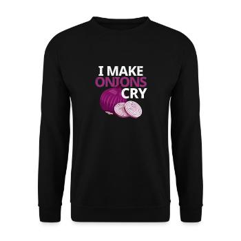 Je fais des oignons, pleure, nourriture, chef, cuisine - Sweat-shirt Unisexe - noir - Devant - Alina (178cm) & Michal (187cm)