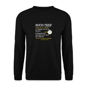 Sous Chef Definition Witzig Kochen Begriff Koch - Unisex Pullover - Schwarz - Vorne - Alina (178cm) & Michal (187cm)