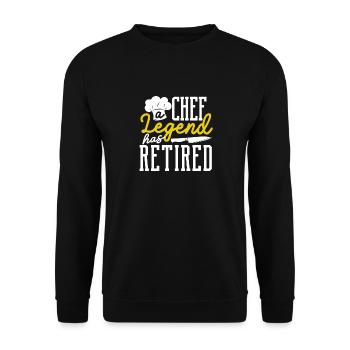 Eine Chefkoch-Legende hat sich zur Ruhe gesetzt - Unisex Pullover - Schwarz - Vorne - Alina (178cm) & Michal (187cm)