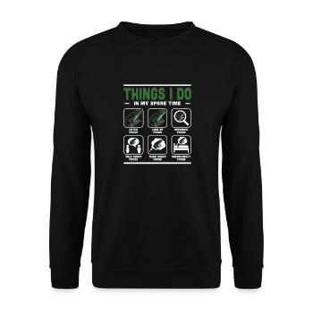 Funny Things I Do In My Spare Time Amphibian Frog - Unisex Sweatshirt - black - Front - Alina (178cm) & Michal (187cm)