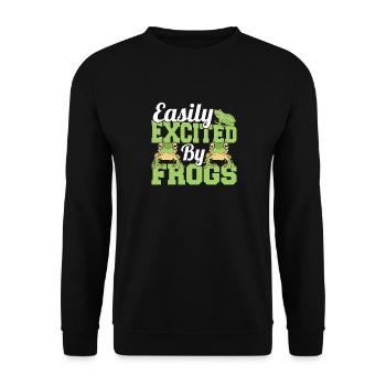 Herpetologist Amphibian Funny Easily Excited By Fr - Unisex Sweatshirt - black - Front - Alina (178cm) & Michal (187cm)