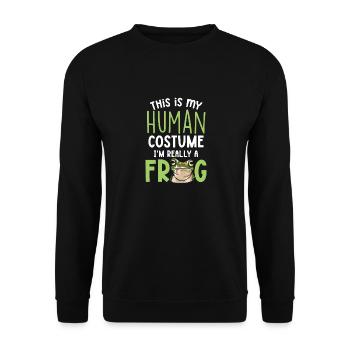 Amphibian This Is My Human Costume I'm Really A Fr - Unisex Sweatshirt - black - Front - Alina (178cm) & Michal (187cm)