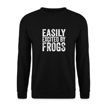 Herpetologist Amphibian Funny Toad Easily Excited - Unisex Pullover - Schwarz - Vorne - Alina (178cm) & Michal (187cm)