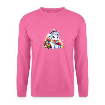 Zauberhaftes Weihnachts-Einhorn-Design - Unicorn Christm - Unisex Pullover - Pink - Vorne