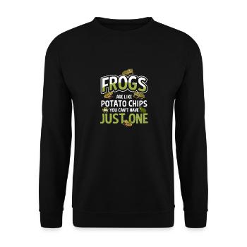 Les grenouilles drôles sont comme des croustilles que vous ne pouvez pas avoir Ju - Sweat-shirt Unisexe - noir - Devant - Alina (178cm) & Michal (187cm)