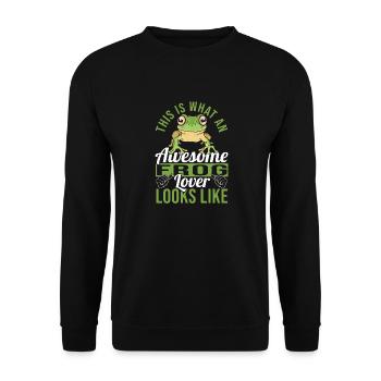 Amphibian Funny An Awesome Frog Lover Looks Like T - Unisex Sweatshirt - black - Front - Alina (178cm) & Michal (187cm)