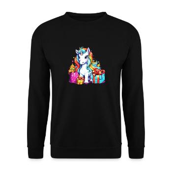 Magical Unicorn Christmas - Kids Unicorn - Unisex Sweatshirt - black - Front - Alina (178cm) & Michal (187cm)
