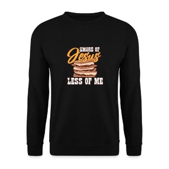 Campeur religieux Smore de Jésus Moins de moi Bible - Sweat-shirt Unisexe - noir - Devant - Alina (178cm) & Michal (187cm)