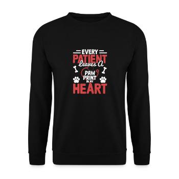 Every Patient Leaves A Paw Print In My Heart Veter - Unisex Pullover - Schwarz - Vorne - Alina (178cm) & Michal (187cm)