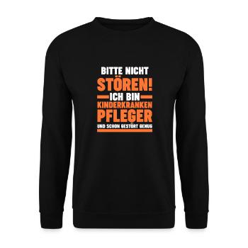 Pfleger Pflegekraft Kinderkrankenpfleger - Unisex Pullover - Schwarz - Vorne - Alina (178cm) & Michal (187cm)
