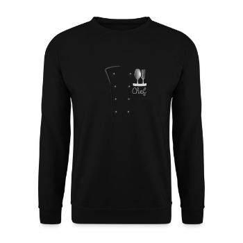 Chef Uniform Jacket Faux Funny Chef Chef - Unisex Sweatshirt - black - Front - Alina (178cm) & Michal (187cm)