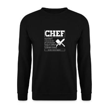 Chef Definition Funny Dictionary Cooking - Unisex Sweatshirt - black - Front - Alina (178cm) & Michal (187cm)