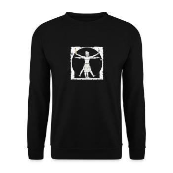 Chefkoch Vitruvian Da Vinci Lustig Kochen Chefkoch - Unisex Pullover - Schwarz - Vorne - Alina (178cm) & Michal (187cm)