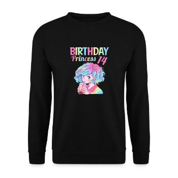 Anime Mandga Boba Bubble Tea 14th Birthday - Unisex Sweatshirt - black - Front - Alina (178cm) & Michal (187cm)