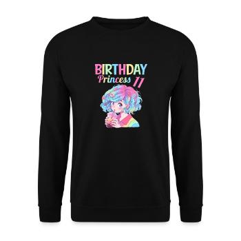 Anime Mandga Boba Bubble Tea 11. Geburtstag - Unisex Pullover - Schwarz - Vorne - Alina (178cm) & Michal (187cm)