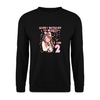 Anime Mandga K-Pop KPop Girl 2nd Birthday - Unisex Sweatshirt - black - Front - Alina (178cm) & Michal (187cm)