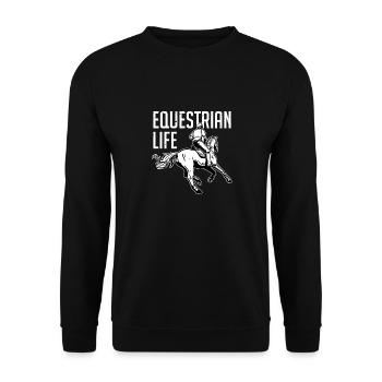 Equestrian Life Is Joy Riding Girl Horseback - Unisex Pullover - Schwarz - Vorne - Alina (178cm) & Michal (187cm)