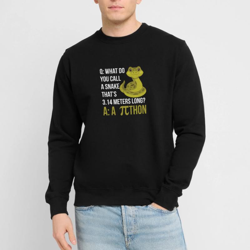 Python Pithon Pie Symbol Drôle de professeur de mathématiques Heureux Sweat-shirt Unisexe