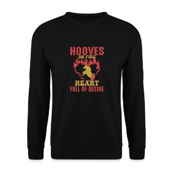 Sabots en feu, coeur plein de désir à cheval débarrassé - Sweat-shirt Unisexe - noir - Devant - Alina (178cm) & Michal (187cm)